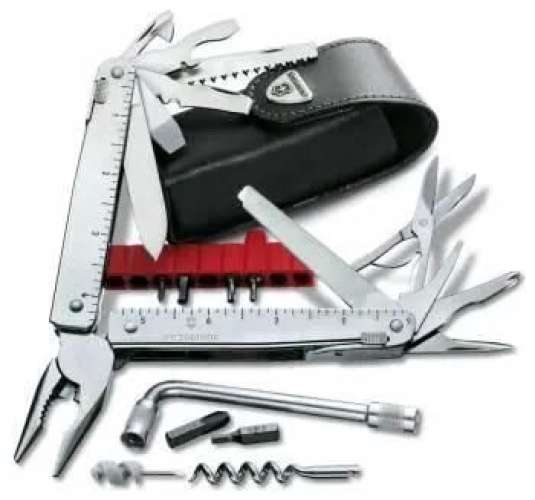 Мультитул Victorinox SwissTool X Plus, 37 функций,  серебристый [3.0338.l]